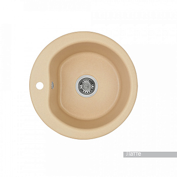 Мойка для кухни  Мида 510x510x210 мм,круглая, латте