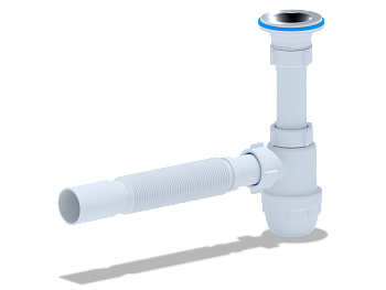 Сифон Ани 1 1/4"* 32 "Юнг" с с гибкой трубой 32*40, ANI PLAST