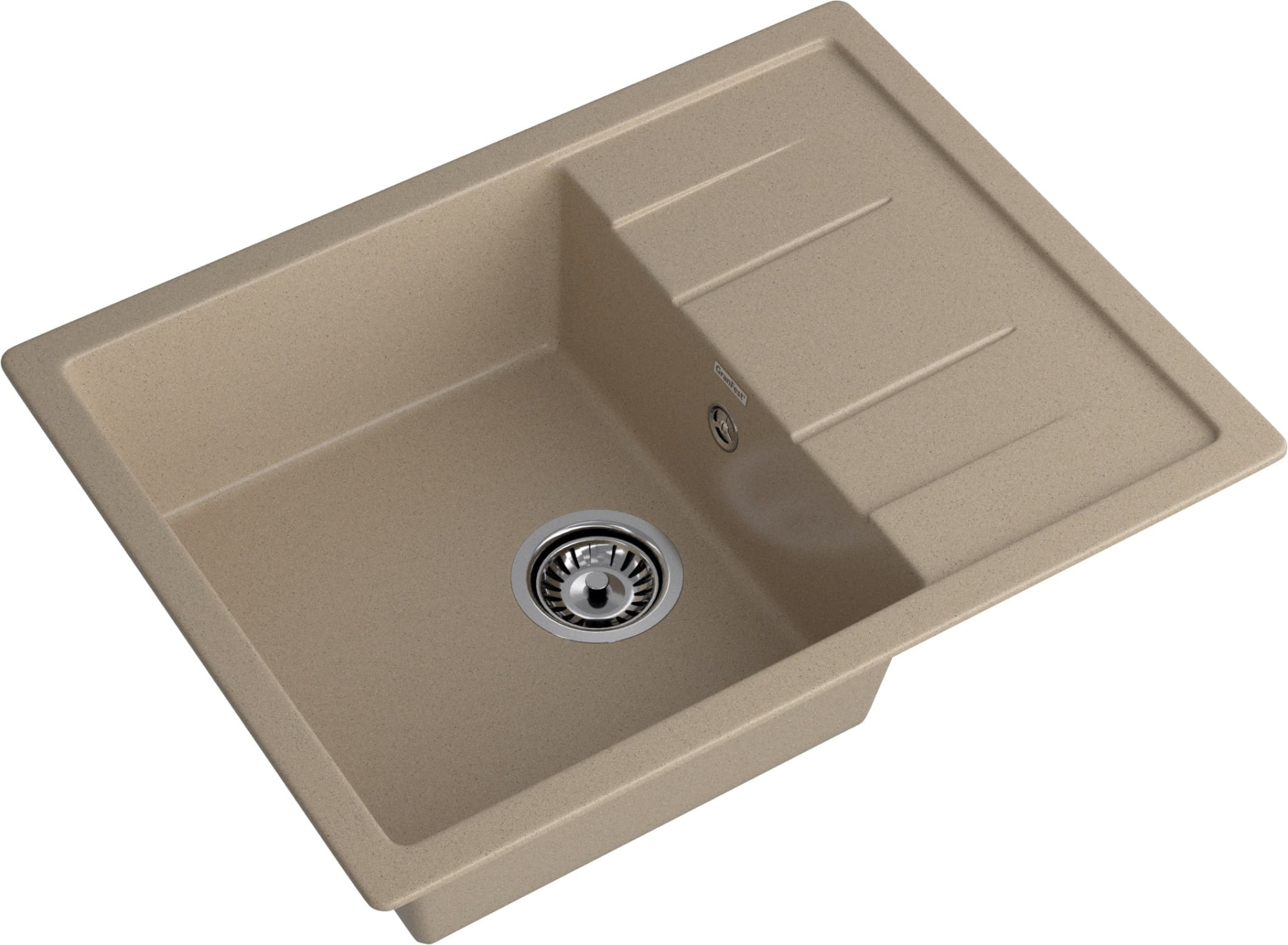 GRANFEST Мойка композит QUADRO GF-Q--650L чаша с крылом  650*500мм  песок  арт.GF-