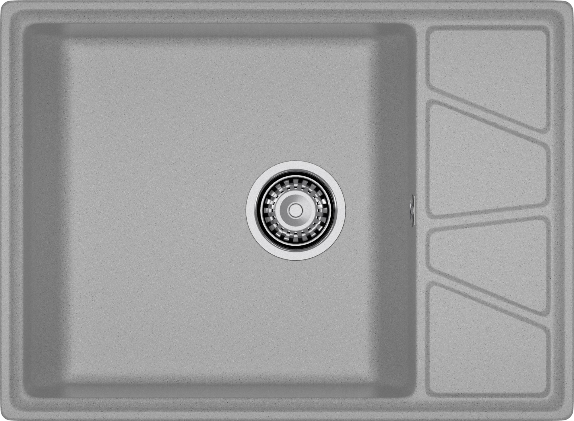 GRANFEST Мойка композит VERTEX, GF-V-680L, чаш+кр 680*500, серый