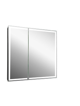 Зеркало-шкаф Mirror Box black Led 800х800