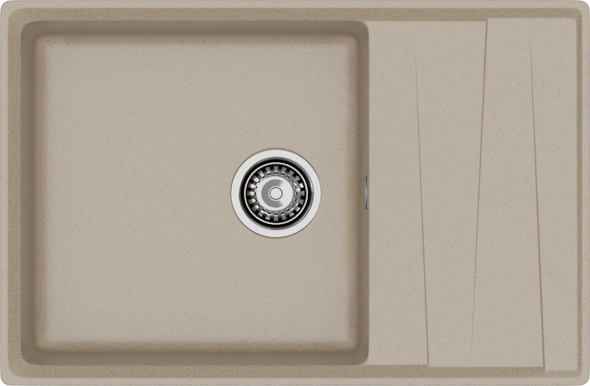 GRANFEST Мойка композит LEVEL, GF-LV-760L, чаш+кр 760*500, песочный