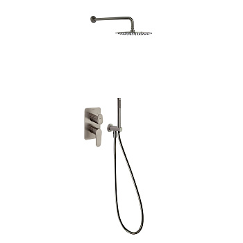 Встраиваемая душевая система с тропическим душем и душевым комплектом ALEXIA K3615021NC никель браши