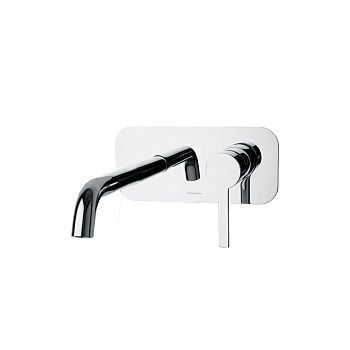 Встраиваемый однорычажный смеситель для раковины на цельной пластине с длинным изливом 240 мм DRAKO 