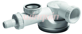 Сифон ESPACE 1½ х 40 мм сверхплоский с отводом для стиральной машины без выпуска, WIRQUIN