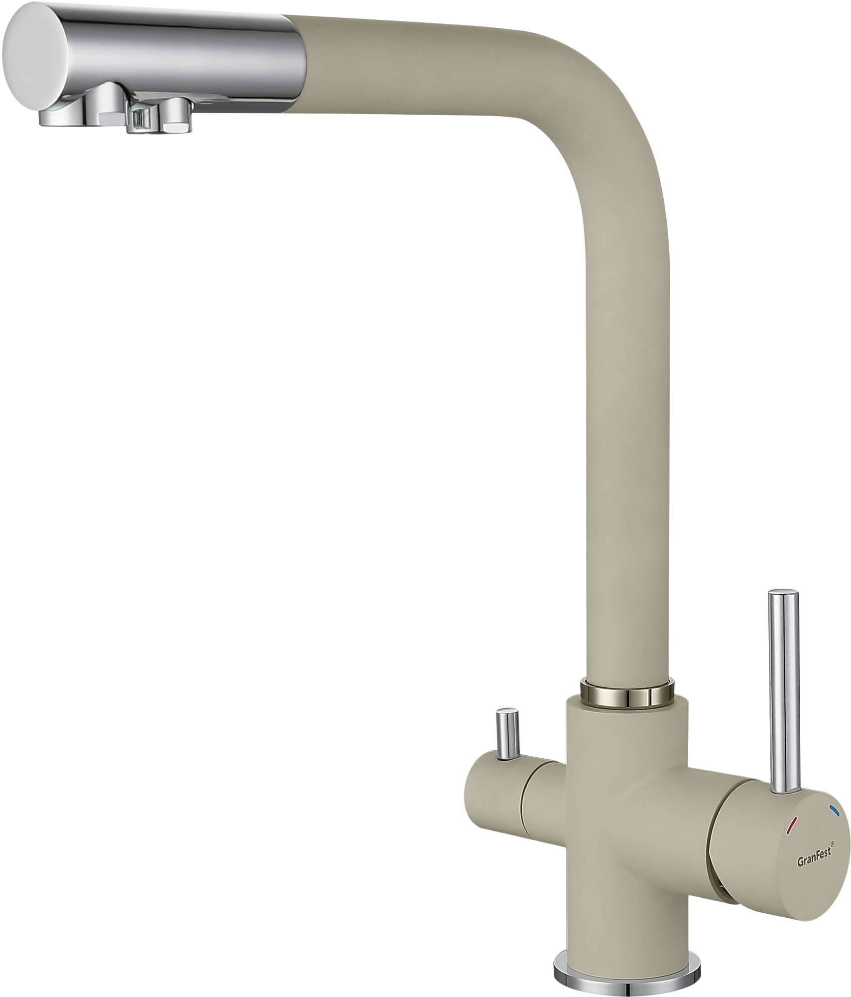 GF Смеситель для кухни, Г-обр. D-35мм с краном питьевой воды (топаз)