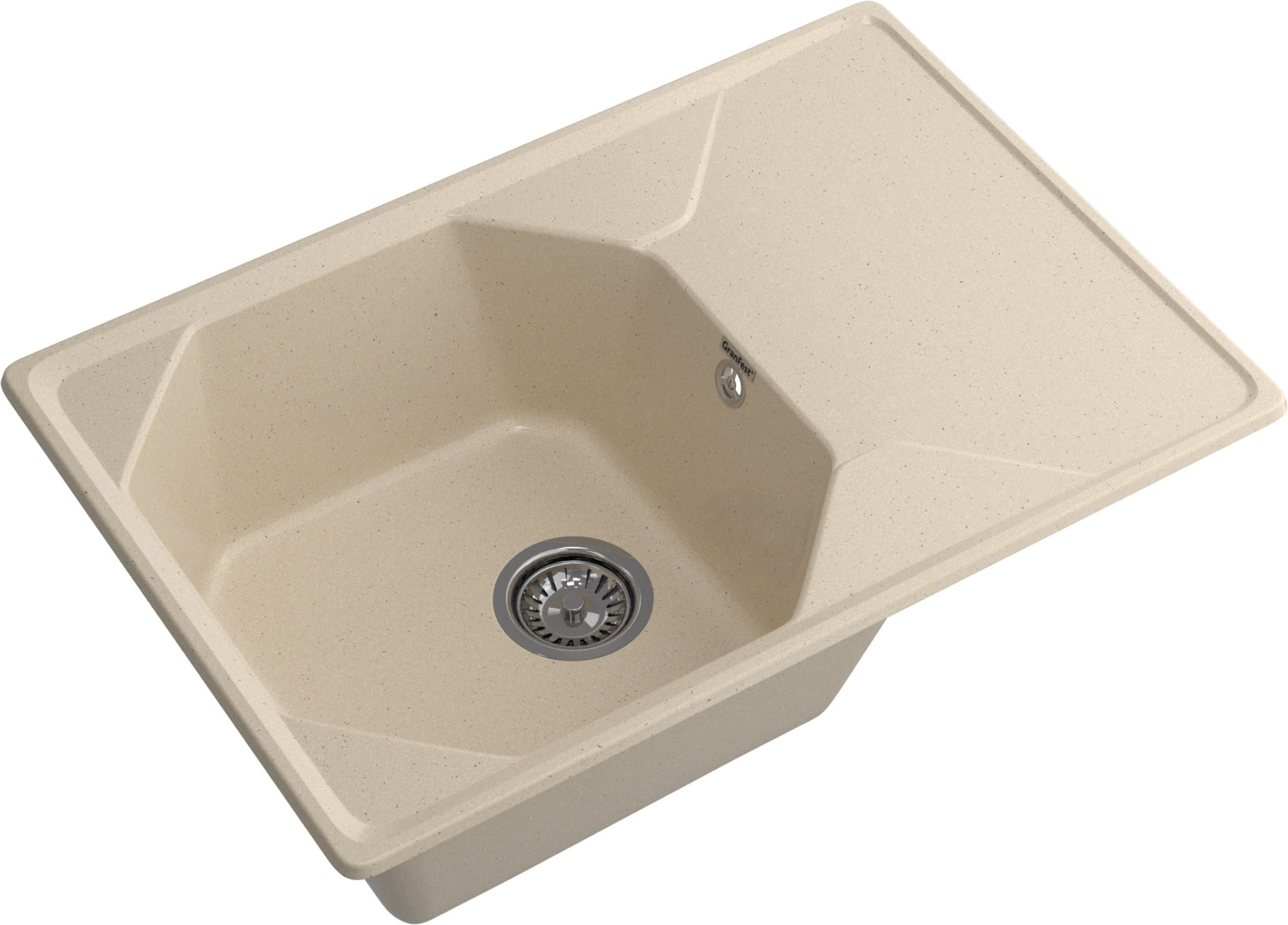 GRANFEST Мойка композит UNIQUE, GF-U-740L, чаш+кр 740*500, кашемир