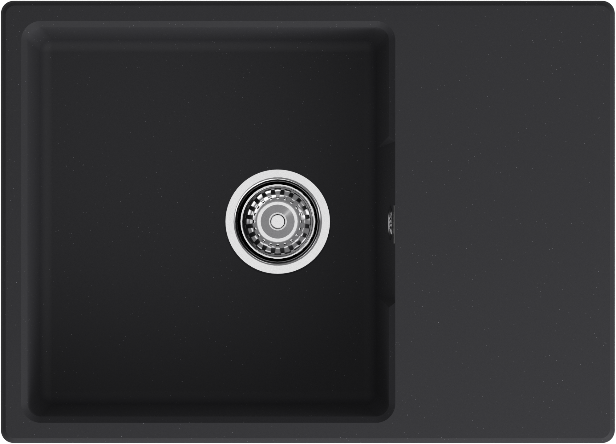 GRANFEST Мойка URBAN 668L  1-чаша+крыло 680*490мм черный арт.GF-UR-