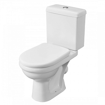 Унитаз-компакт "Визит" косой выпуск, с 1-режимной кнопочной арматурой  и сиденьем п/п "Уклад". SANTE