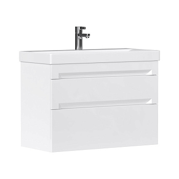 Тумба EQUIL Corner 80 подвесная 2 ящ. белая (под раковину 9696-80)