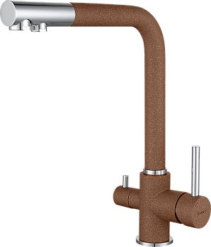 GF Смеситель для кухни, Г-обр. D-35мм с краном питьевой воды (терракот)