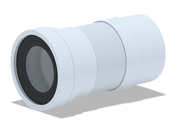 Удлинитель гибкий для унитаза АНИ Пласт K711R выпуск 110 мм 250-520 мм