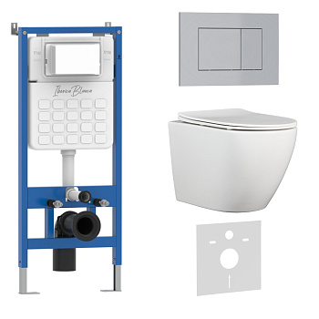 Комплект 3в1 IBERICA BLANCA инсталляция SILENCIO, унитаз BILBAO ALTO белый, кнопка смыва ESTI-S хром матовый (IB001.BLA.234.853)